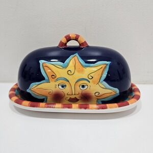 Vintage Ceramic Sun Butter Dish 2002 El Sol Pelzman Design